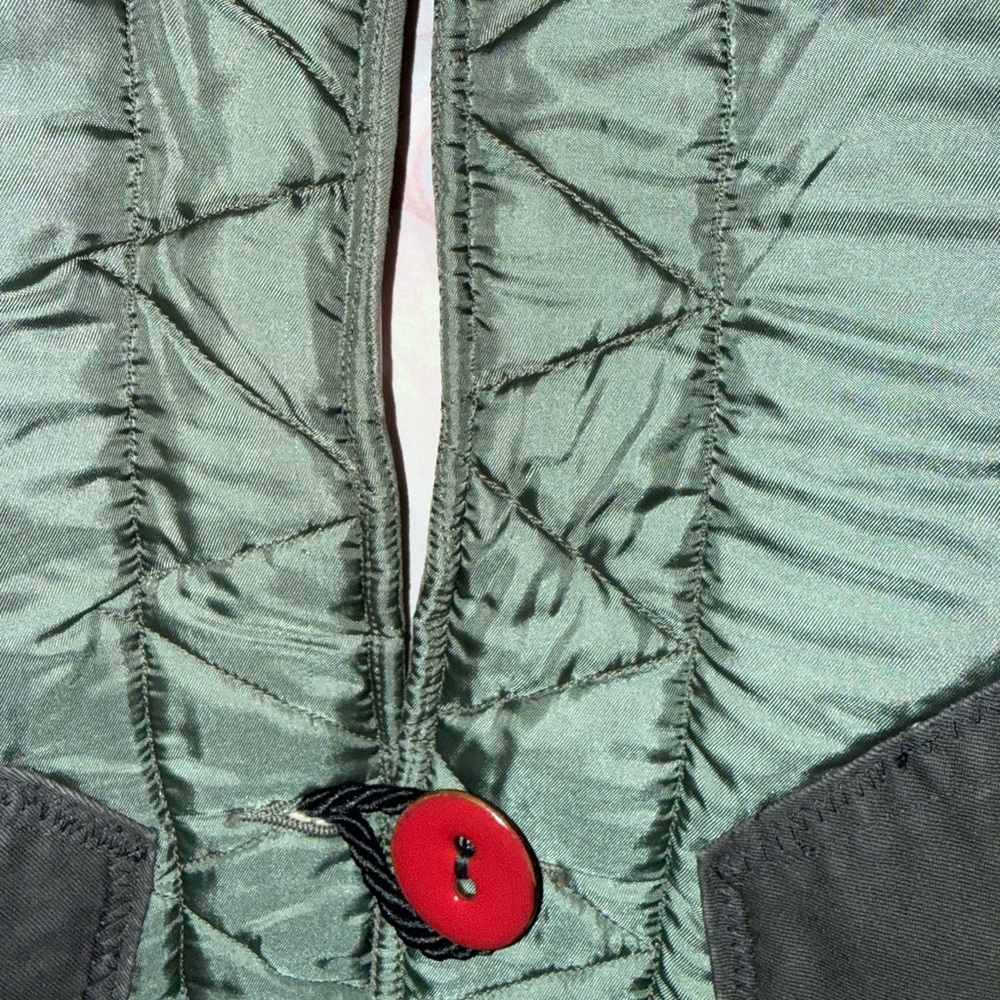 Vintage Military Liner L Jacket Green VOZA Rework Upcycled Streetwear Indie - Picture 9 of 11